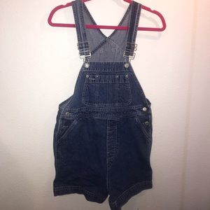 Denim overalls; shorts